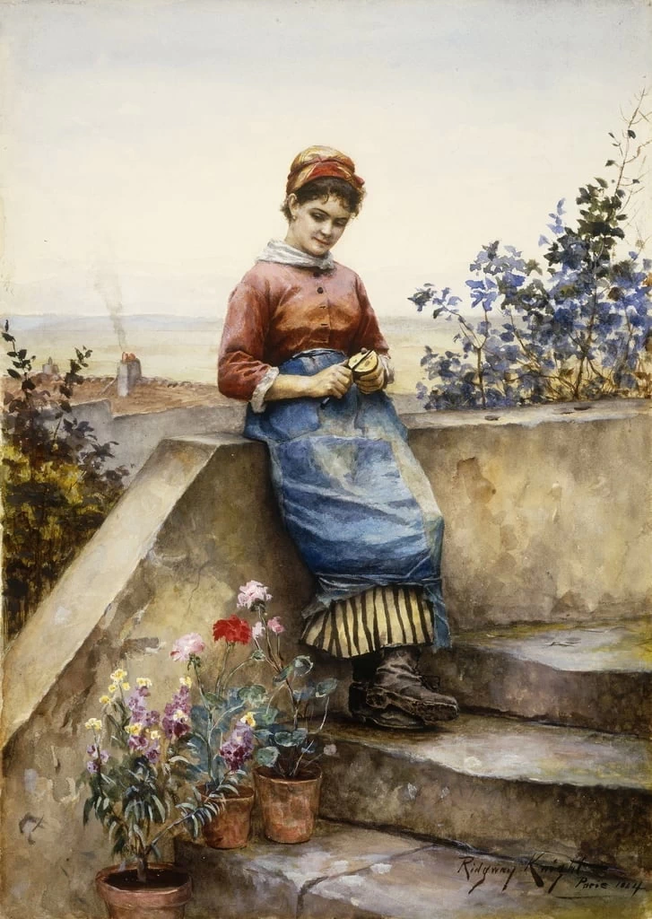 Sbucciare una mela, 1884